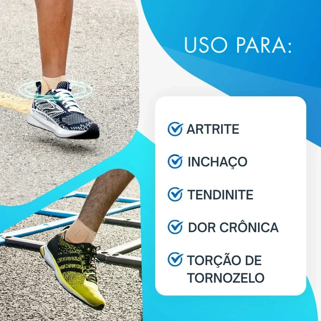 Suporte de Compressão para Tornozelo e Pé - Alívio de Dores Rápido