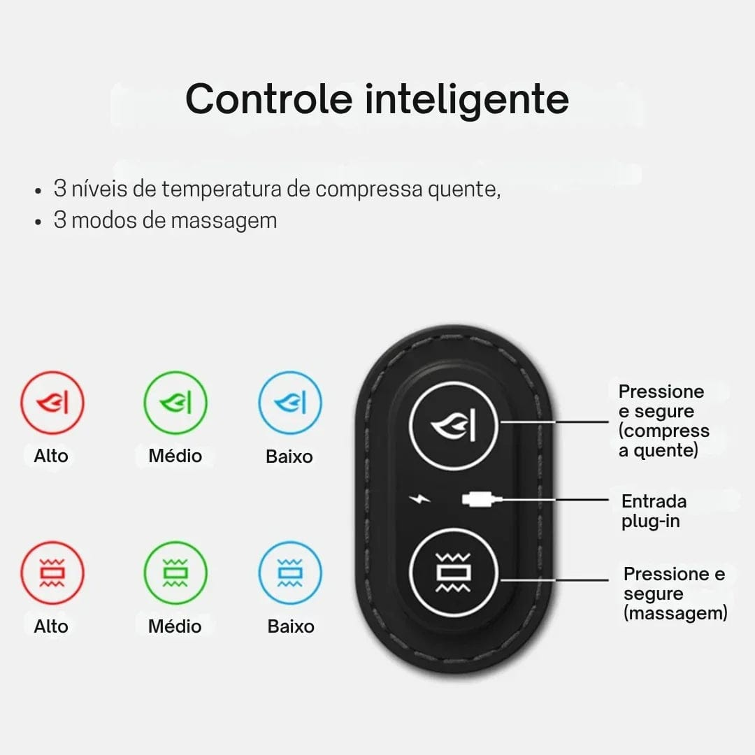 Travesseiro Massageador com Calor e Vibração para Alívio Cervical