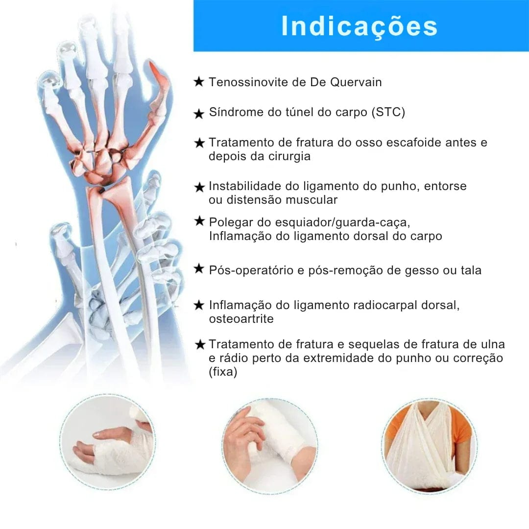 Órtese de Punho Ajustável com Tala de Alumínio – Alívio Túnel do Carpo