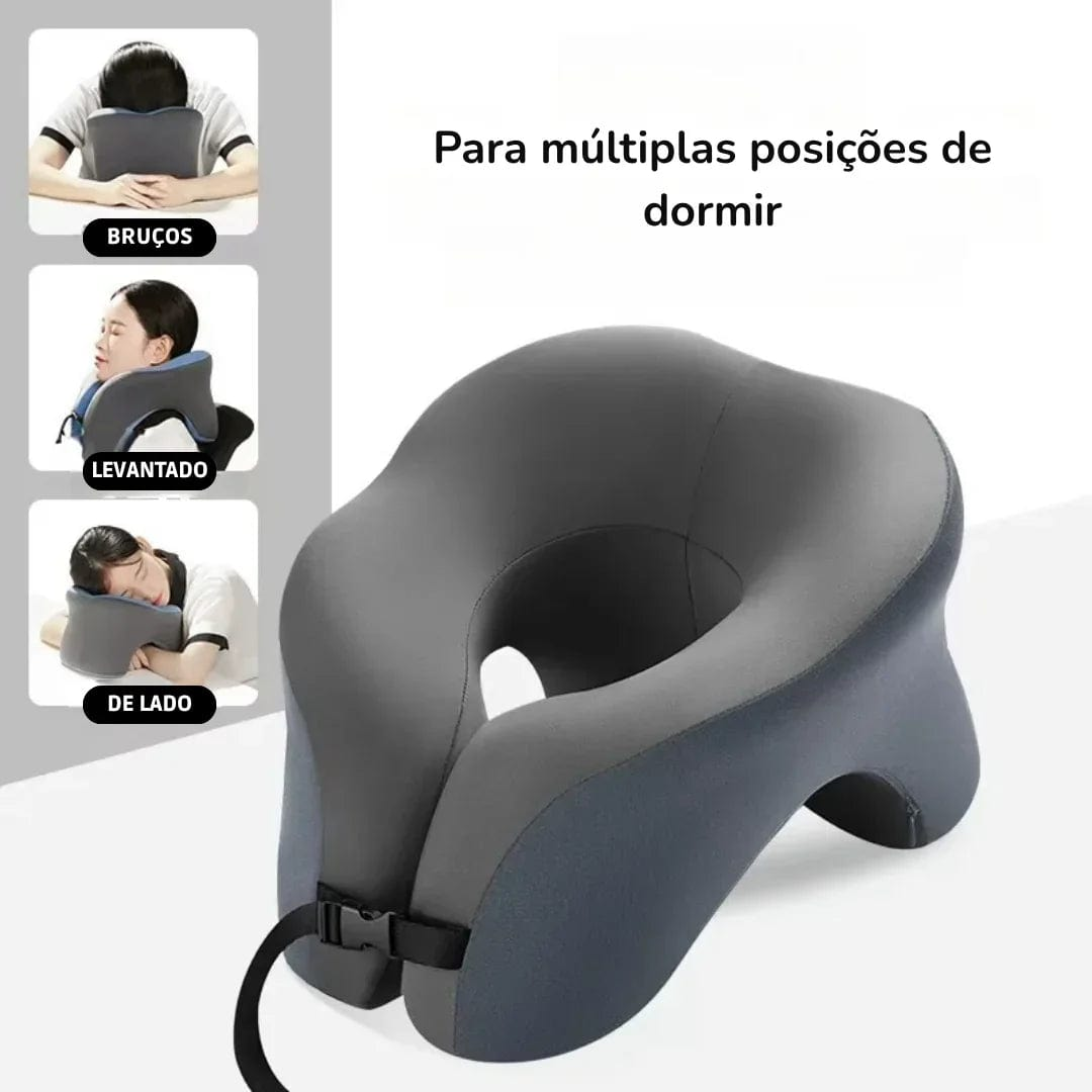 travesseiro de pescoço memory foam respirável – conforto em viagens