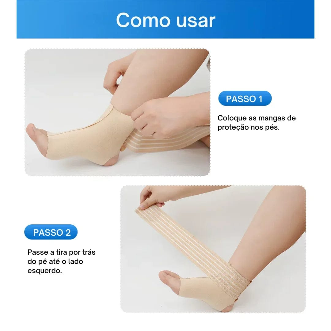 Suporte de Compressão para Tornozelo e Pé - Alívio de Dores Rápido