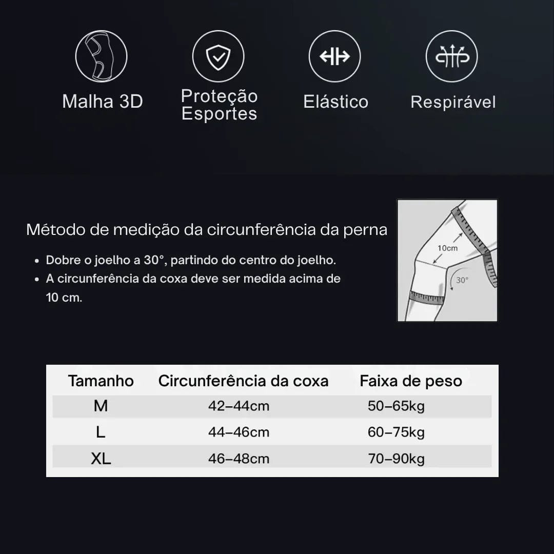 Joelheira Elástica Respirável para Alívio de Dores e Lesões