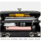 Impermeável Leve Casual De Negócios Mini Bolsa Quadrada Com Aba Geométrica Em Relevo Com Decoração De Corrente Para Meninas Adolescentes Mulheres