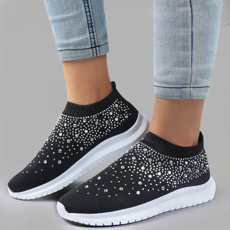 tênis ortopédico cristal feminino confortável para caminhada