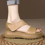 Summer New Wedge Heel Open Toe Casual Luxury Designer Shoes Sandals Women's Handmade Retro Women's Thick Heel Platform Sandals