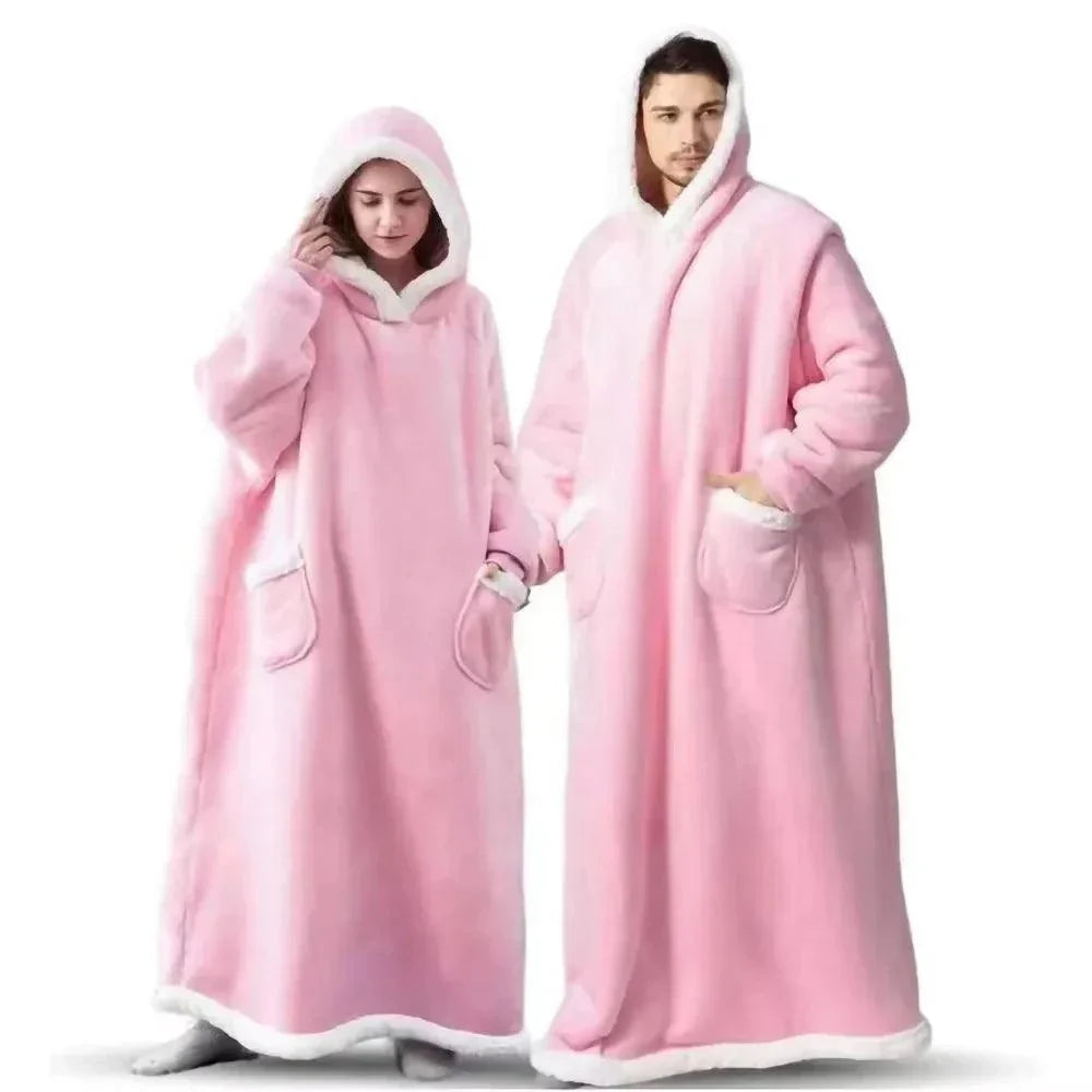 cobertor vestível extra longo de sherpa fleece para aconchego