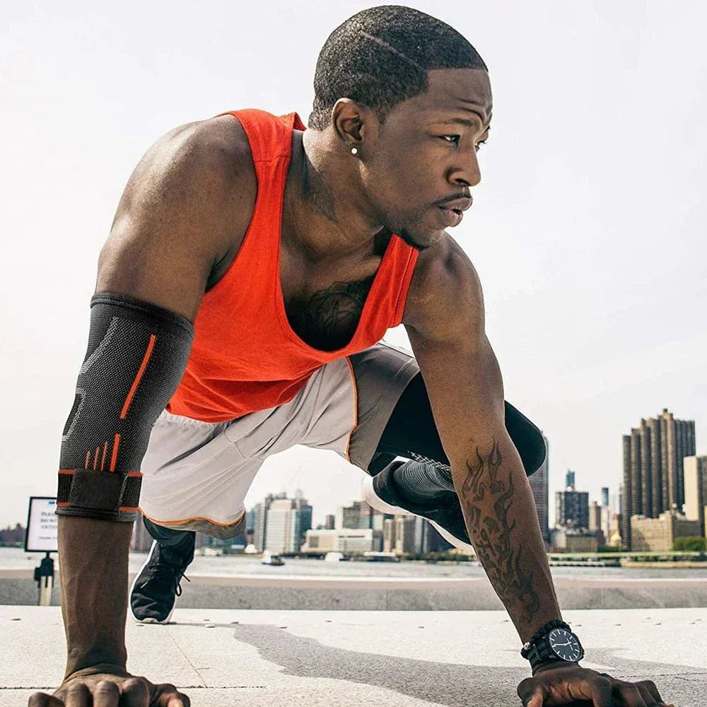 Braçadeira de Compressão para Cotovelo - Alívio Imediato e Ajustável