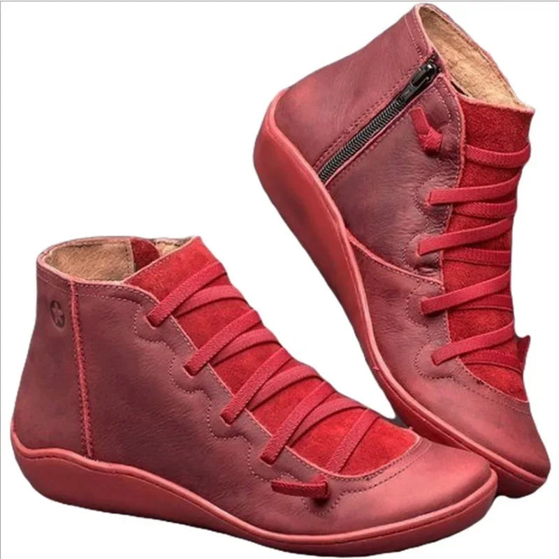 Bota Feminina de Couro Confortável para o Dia a Dia