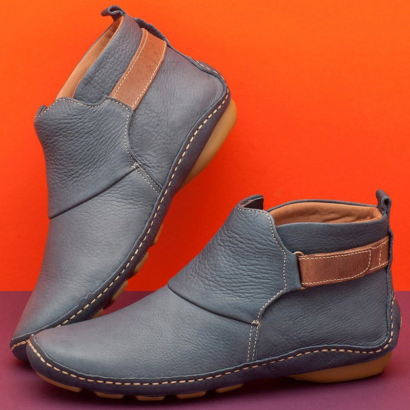 bota feminina de couro cano curto confortável