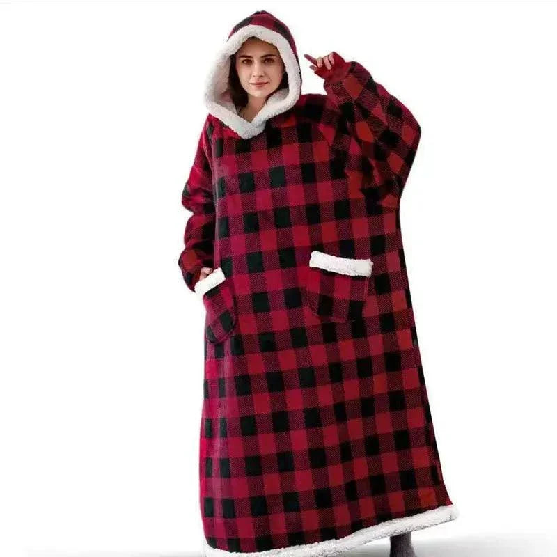 cobertor vestível extra longo de sherpa fleece para aconchego