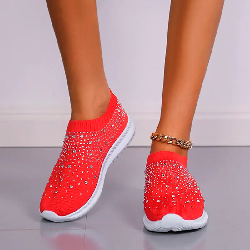 tênis ortopédico cristal feminino confortável para caminhada