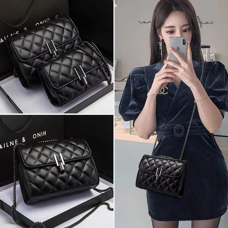 Impermeável Leve Casual De Negócios Mini Bolsa Quadrada Com Aba Geométrica Em Relevo Com Decoração De Corrente Para Meninas Adolescentes Mulheres