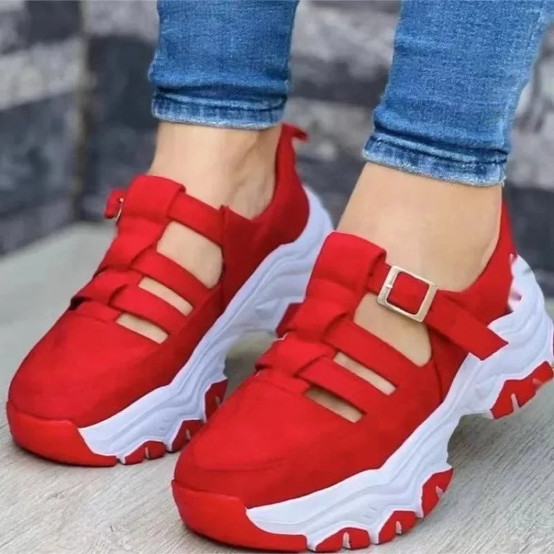 tênis ortopédico sola grossa vulcanizado feminino confortável para caminhada