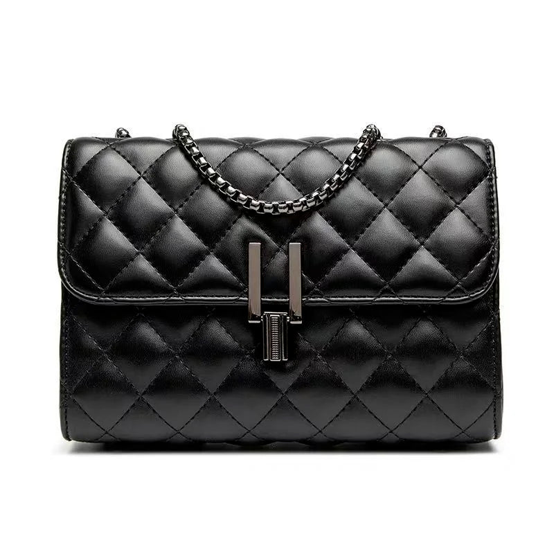 Impermeável Leve Casual De Negócios Mini Bolsa Quadrada Com Aba Geométrica Em Relevo Com Decoração De Corrente Para Meninas Adolescentes Mulheres