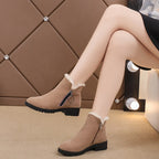 Bota Feminina Sintética com Zíper e Forrada em Lã - Conforto e Estilo para os Dias Frios