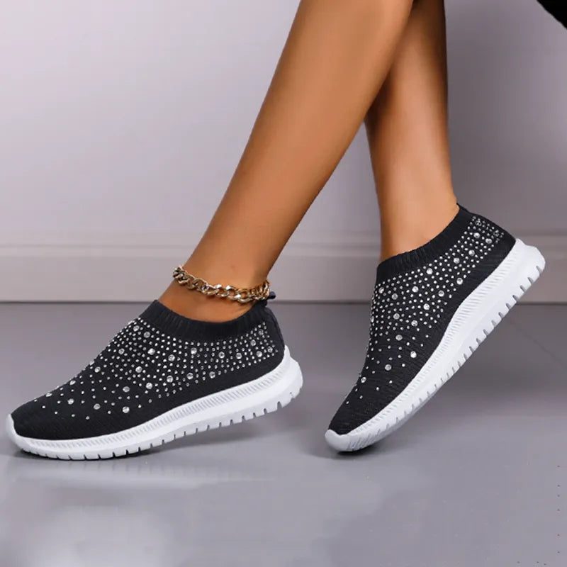 tênis ortopédico cristal feminino confortável para caminhada