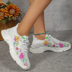 sneakers anatômico floral confortável