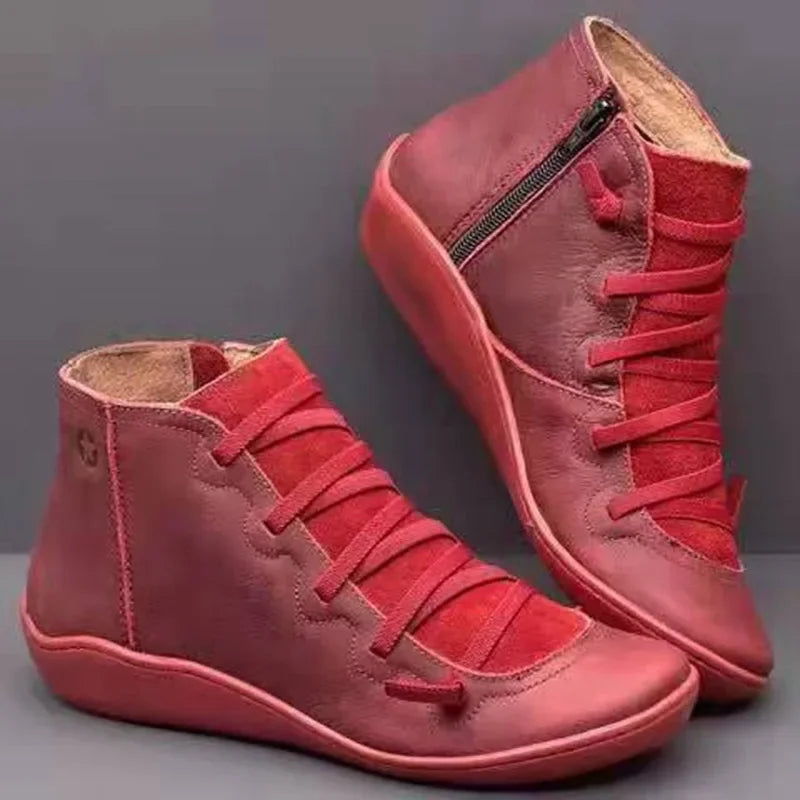 Bota Feminina de Couro Confortável para o Dia a Dia