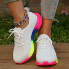 tênis ortopédico neon feminino confortável para caminhada