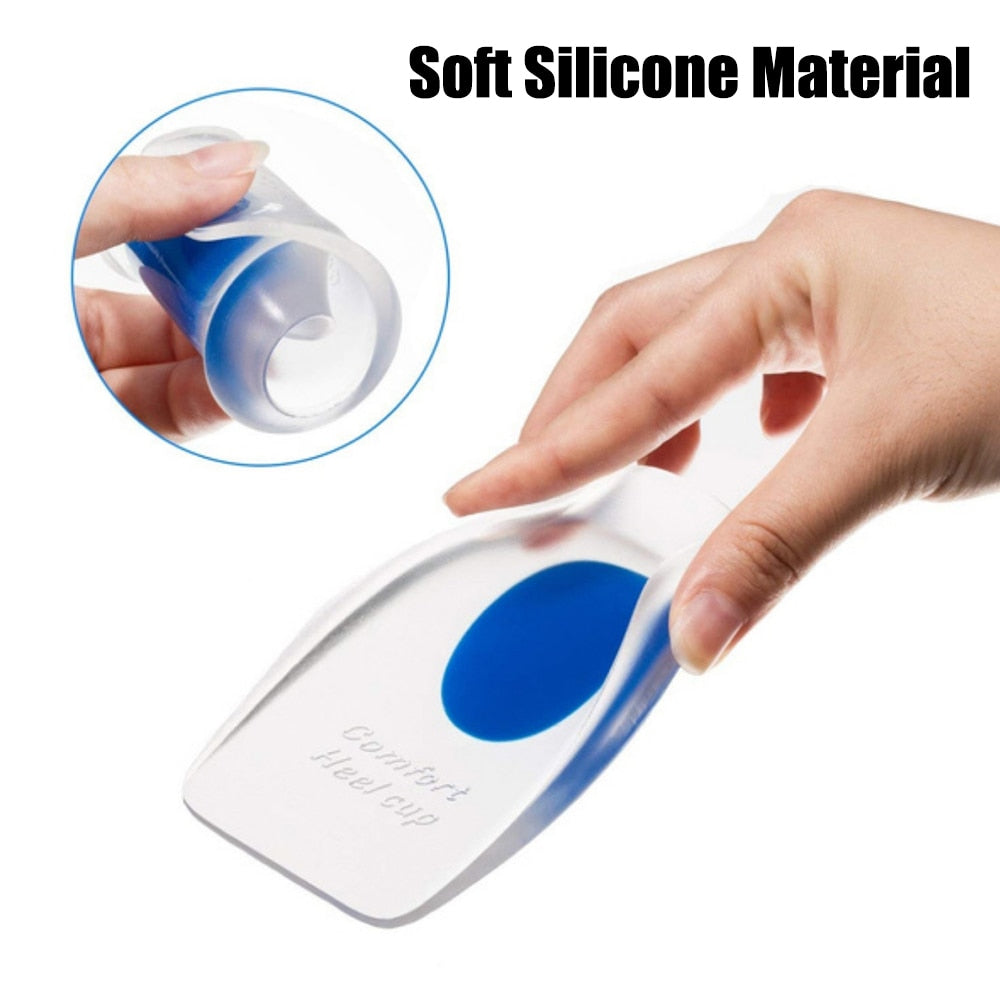 Par Meia Palmilha de Silicone Gel Ortopédica Protetor de Calcanhar/ Calcanheira Anti Impacto Esporão