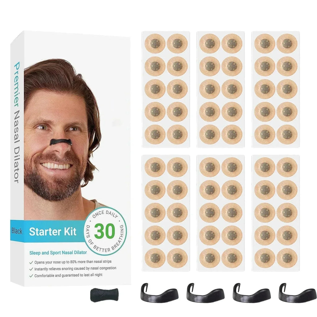 kit tira nasal anti-ronco em silicone melhore a respiração e sono