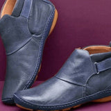 Bota Feminina de Couro Cano Curto Confortável