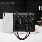 Impermeável Leve Casual De Negócios Mini Bolsa Quadrada Com Aba Geométrica Em Relevo Com Decoração De Corrente Para Meninas Adolescentes Mulheres