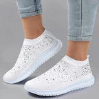 tênis ortopédico cristal feminino confortável para caminhada
