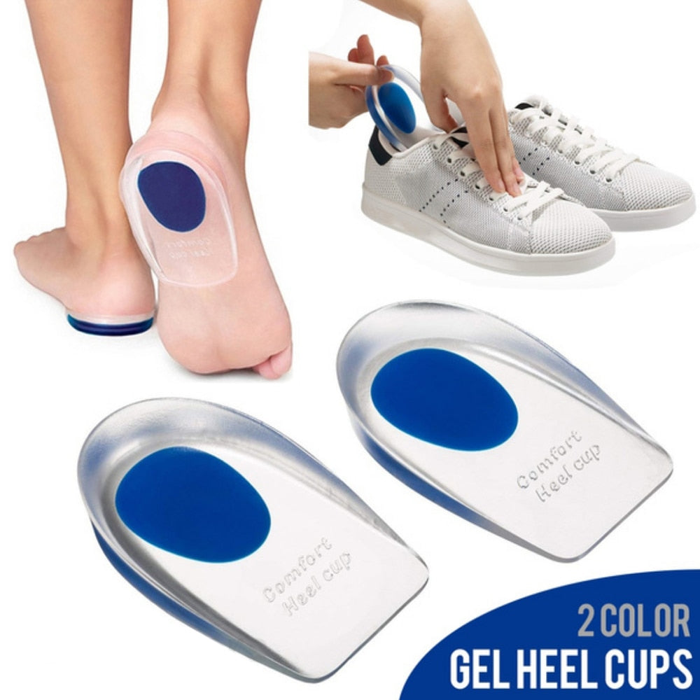 Par Meia Palmilha de Silicone Gel Ortopédica Protetor de Calcanhar/ Calcanheira Anti Impacto Esporão