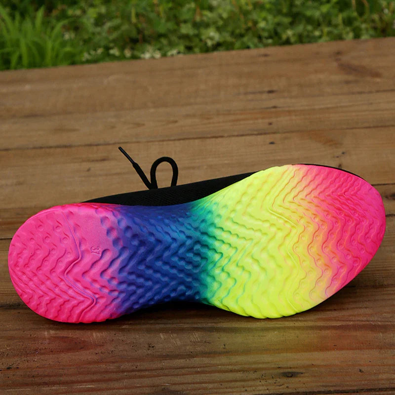 tênis ortopédico neon feminino confortável para caminhada
