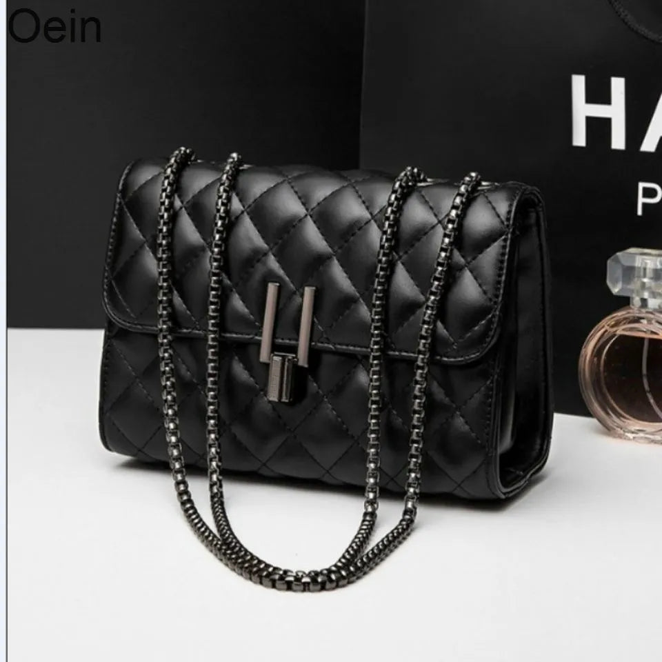 Impermeável Leve Casual De Negócios Mini Bolsa Quadrada Com Aba Geométrica Em Relevo Com Decoração De Corrente Para Meninas Adolescentes Mulheres