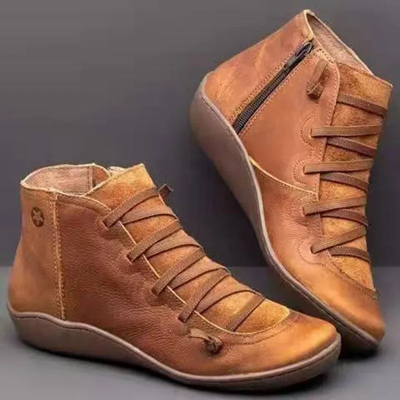 Bota Feminina de Couro Confortável para o Dia a Dia