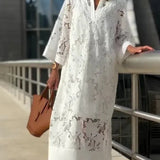 Vestido Feminino Longo Bordado Aurora
