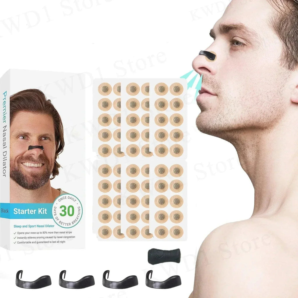 kit tira nasal anti-ronco em silicone – respire e durma melhor!