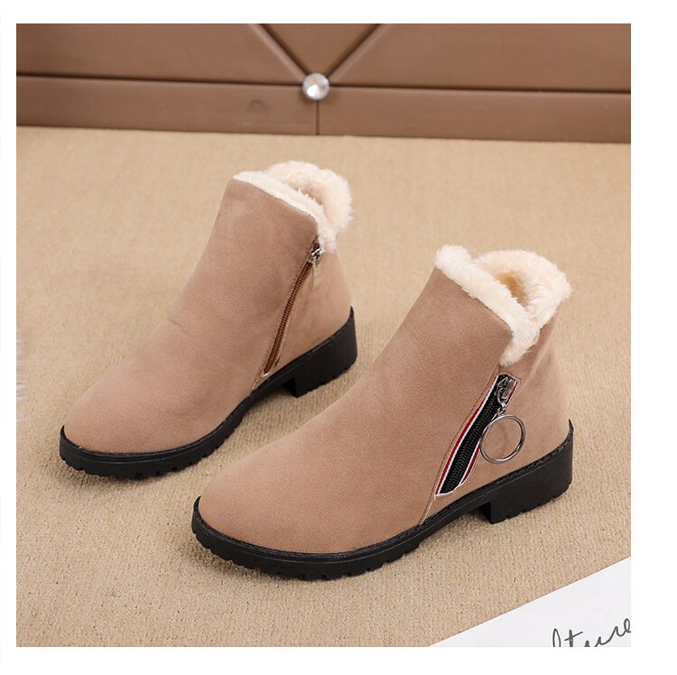 Bota Feminina Sintética com Zíper e Forrada em Lã - Conforto e Estilo para os Dias Frios