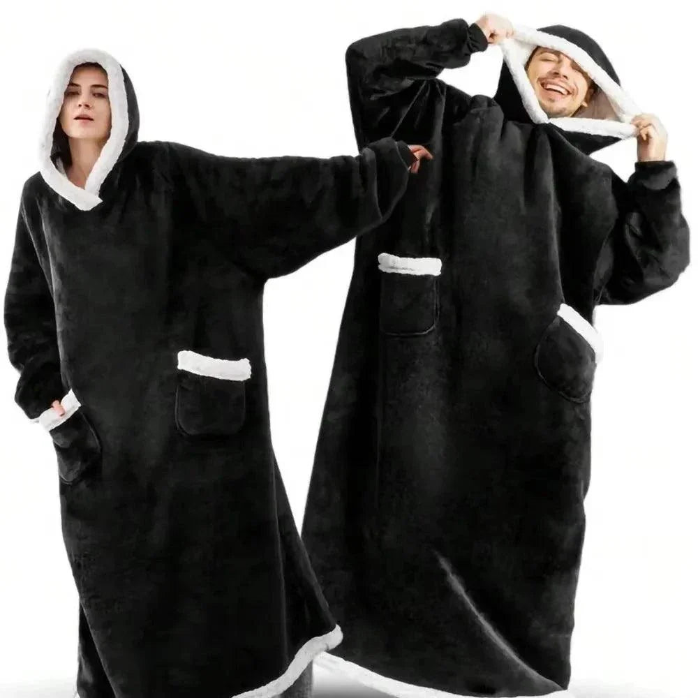 cobertor vestível extra longo de sherpa fleece para aconchego