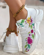 sneakers anatômico floral confortável