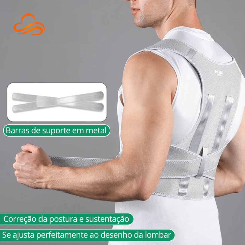 Corretor de Postura Ergonômico 2 em 1 - Alívio para Lombar e Costas