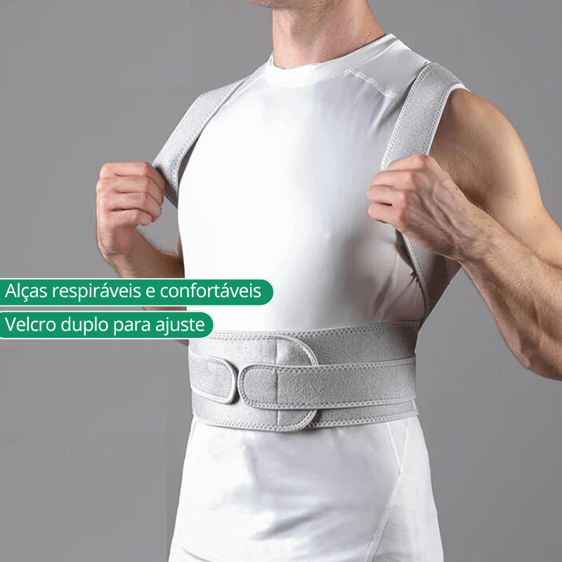 Corretor de Postura Ergonômico 2 em 1 - Alívio para Lombar e Costas