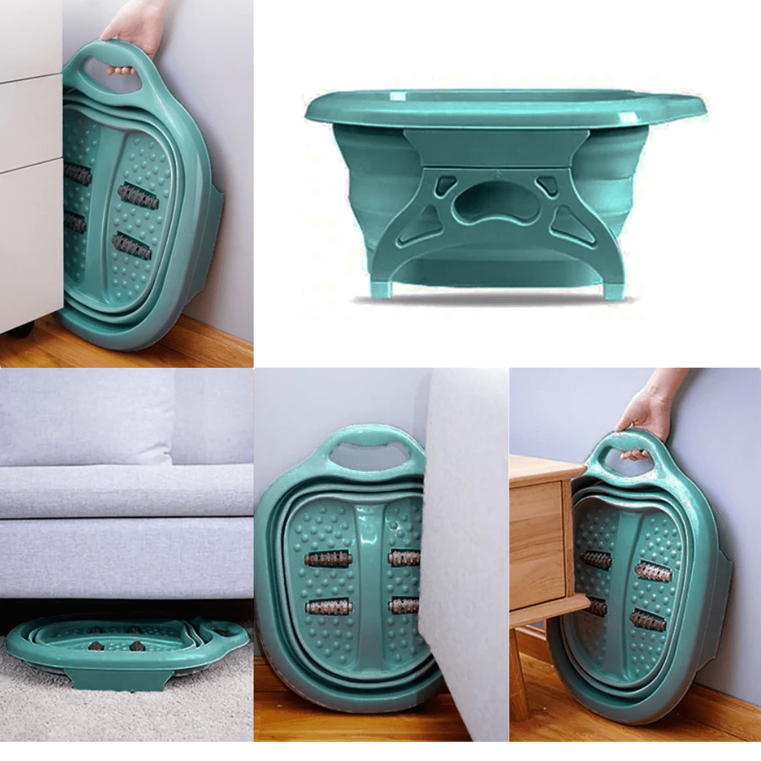 Bacia Dobrável SpaFeet com Rolos Massageadores – Alívio para Pés Cansados