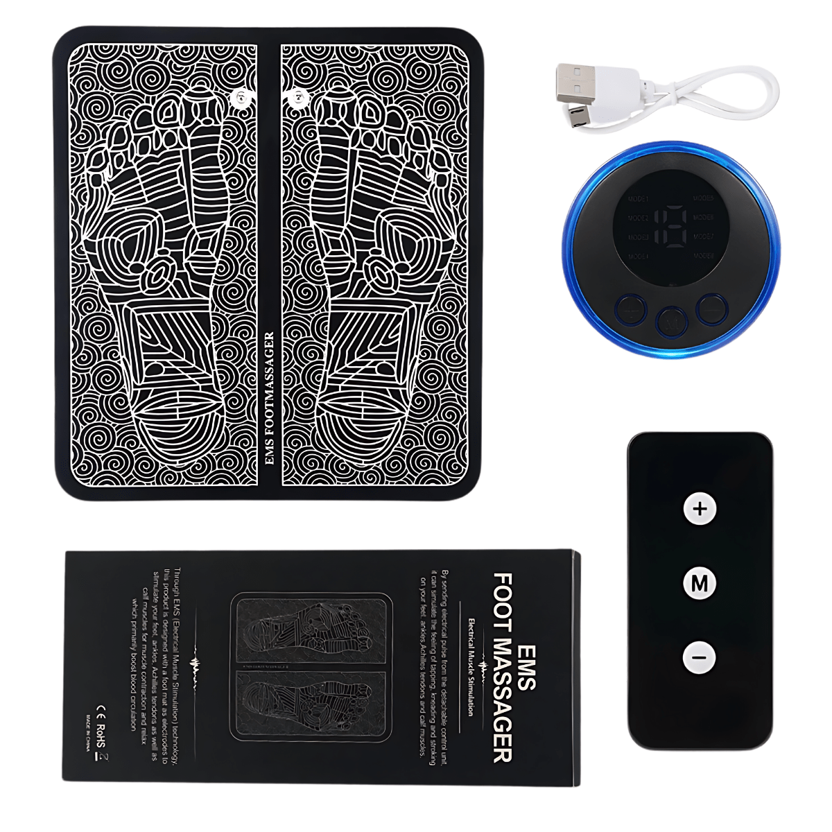 Tapete Massageador Elétrico EMS Portátil – Alívio Profundo e Sem Fios