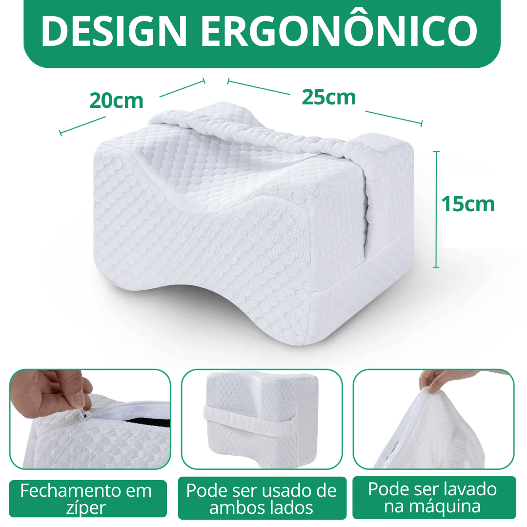 Almofada Ergonômica para Pernas em Espuma de Memória - Conforto e Alinhamento Colunar