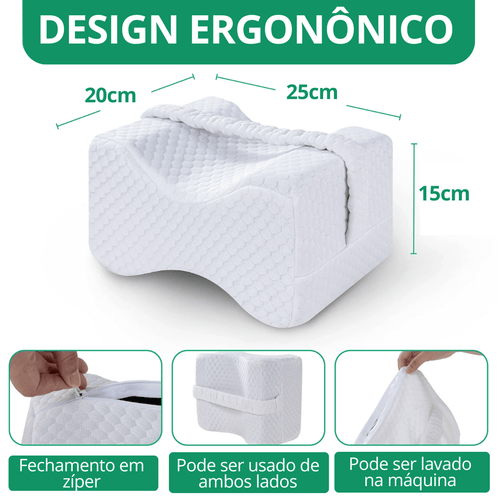 Almofada Ergonômica para Pernas em Espuma de Memória - Conforto e Alinhamento Colunar