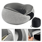 Almofada de Pescoço Ergonômica 360º em Espuma de Memória para Viagens