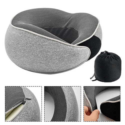Almofada de Pescoço Ergonômica 360º em Espuma de Memória para Viagens