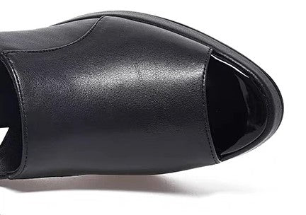 sandália ortopédica em couro em couro feminina confortável