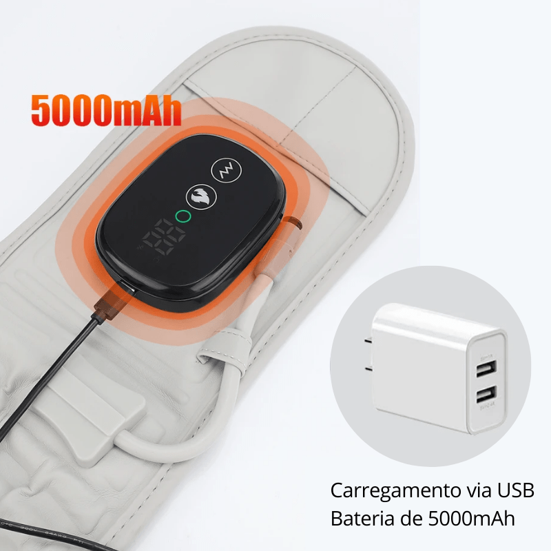 Cinta Spinecure 3 em 1: Alívio Térmico e Vibratório para Lombar