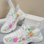 sneakers anatômico floral confortável