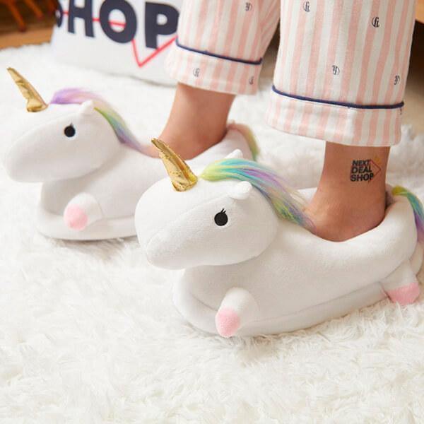 pantufas de unicórnio confortável